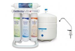 PurePro ERS105 RO víztisztító nyomógombos csappal (FC108). QUICK CHANGE (QC) csatlakozós, kompakt szűrők 2,5