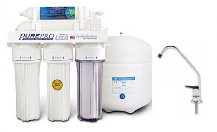 PurePro EC105 RO víztisztító nyomógombos csappal (FC108). Szűrők: F-SZETT, membrán: TLC50