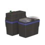 Hydrosoft 200BL DUPLEX elektromos áram nélkül működő víz és sótakarékos vízlágyító külön sóléoldó tartállyal (2x3l gyanta, by pass szelep, 3/4
